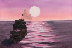Galleon at Sunset
